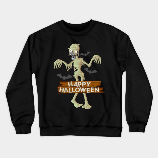 Mummy Scary and Spooky Happy Halloween Funny Graphic Crewneck Sweatshirt by SassySoClassy
